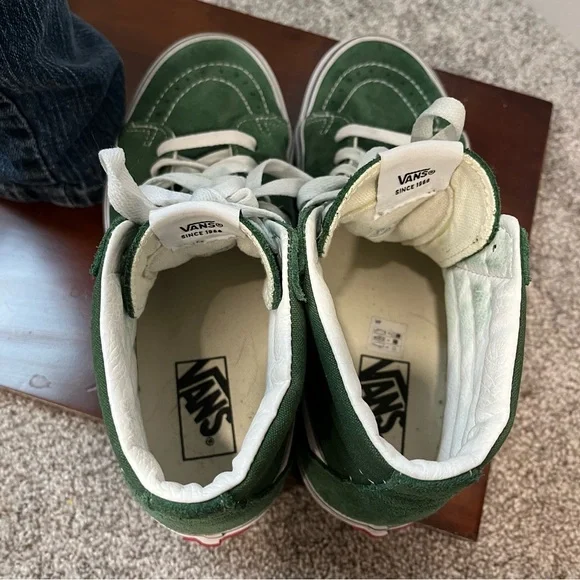 VANS Sk8-Hi Green/White Classic High Top Skate Sneakers Men Size 8/Women 9.5 - Picture 4 of 10